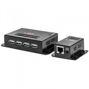LINDY USB 2.0 tip A Male - RJ-45 Female - 4x USB 2.0 tip A Female, Extender USB 2.0, 4 porturi, pana la 50 m