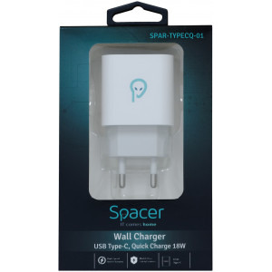Spacer SPAR-TYPECQ-01, Quick Charge 18W, USB Type-C