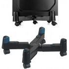 Procart Suport mobil pentru unitate PC, ajustabil 8-25 cm, 4 roti pivotante, Negru