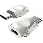Hoco Adaptor UA8, USB-C Male la microUSB Female, Silver