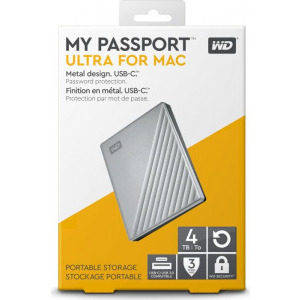 WD My Passport Ultra for Mac 4TB USB 3.0 tip C Silver