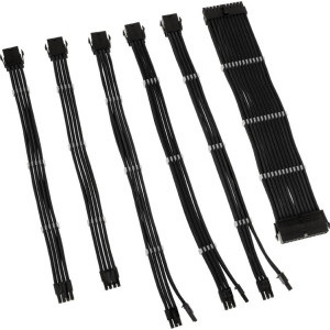 Kolink Core Adept Braided, Kit 6 cabluri pentru prelungirea alimentarilor CPU/VGA/MB de la sursa, Black