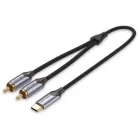 Cablu audio Vention BGUHG 1x USB-C Male - 2x RCA Male, 2 m, Negru