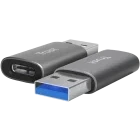 Adaptor Trust Calyx 1x USB tip A Male - 1x USB-C Female, Gri