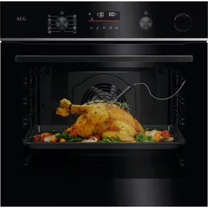 AEG TR6PB531SB, Electric, 72 L, Autocuratare pirolitica, SenseCook, SteamCrisp, My AEG Care, Grill, Clasa A++, Negru