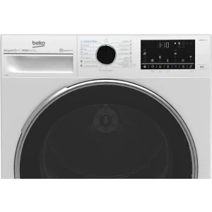 Beko B5T69233W EU, Pompa de caldura, 9 kg, Clasa C, ProSmart Inverter, EcoGentle, IronFinish, AquaWave, HomeWhiz, Iluminare interioara, Alb