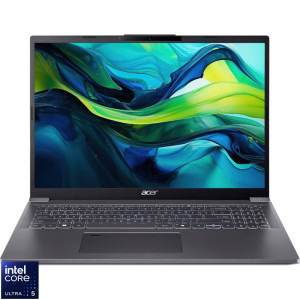 Laptop Acer 16 Aspire 16 A16-71M, WUXGA IPS, Procesor Intel® Core™ Ultra 5 115U (10M Cache, up to 4.20 GHz), 16GB LPDDR5X, 512GB SSD, Intel Graphics, No OS, Steel Gray