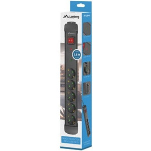 Lanberg SP1-05F-0150-BK, 5x Schuko, 1.5m, Black