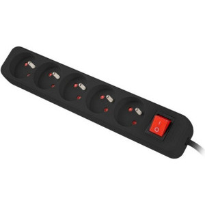 Lanberg PS1-05E-0300-BK, 5x Type E, 3m, Black