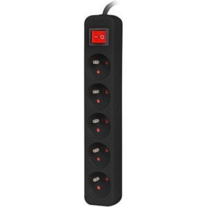 Lanberg PS1-05E-0300-BK, 5x Type E, 3m, Black