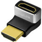 Adaptor Logilink 1x HDMI Male - 1x HDMI Female, Conector 90 grade, Negru