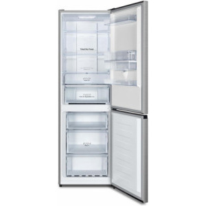 Heinner HCNF-HS304XWDE++, 304 L, Clasa E, No Frost, Multi Air Flow, Dual Fresh Zone, Dozator de apa, Control electronic, Iluminare LED, 186 cm, Inox