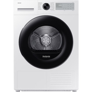 Uscator de rufe Samsung DV90DG52A0AHLE, Pompa de caldura 9 kg, Clasa C, Digital Inverter, Hygiene Care, OptimalDry, SmartThings, Iluminare interioara, Alb