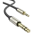 Cablu audio Ugreen AV127, 1x Jack 3.5 mm Male - Jack 6.35 mm Male, 1 m, Gri
