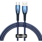 Cablu de date / adaptor Baseus Glimmer, USB Male la USB-C Male, 100 W, 2 m, Blue