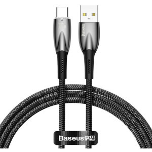 Cablu de date / adaptor Baseus Glimmer, USB Male la USB-C Male, 100 W, 1 m, Black
