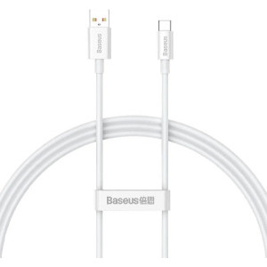 Baseus Superior, USB Male la USB-C Male, 100 W, 1.5 m, White