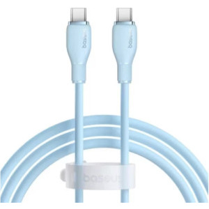 Cablu de date / adaptor Baseus Pudding, USB-C Male la USB-C Male, 100 W, 1.2 m, Blue