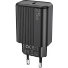 Incarcator retea Lamtech LAM112723, 1x USB-C, Power Delivery 25W, Black