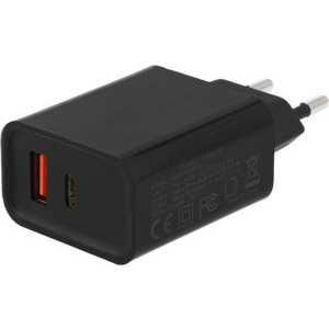 Lamtech LAM022018, 1x USB, 1x USB-C, 18W, Quick Charge 3.0, Power Delivery, Black