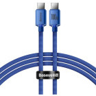 Cablu de date / adaptor Baseus Crystal Shine, USB-C Male la USB-C Male, 100 W, 1.2 m, Blue