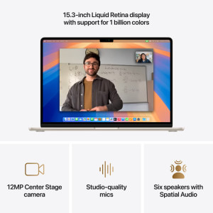 Apple 15.3'' MacBook Air 15 with Liquid Retina, Apple M4 chip (10-core CPU), 16GB, 1TB SSD, Apple M4 10-core GPU, macOS, Starlight, INT keyboard, 2025