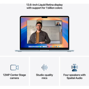 Apple 13.6'' MacBook Air 13 with Liquid Retina, Apple M4 chip (10-core CPU), 16GB, 256GB SSD, Apple M4 8-core GPU, macOS, Sky Blue, US keyboard, 2025