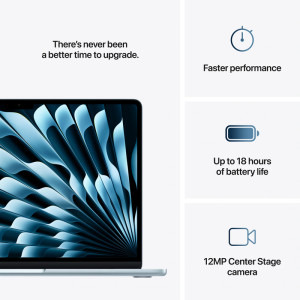 Apple 13.6'' MacBook Air 13 with Liquid Retina, Apple M4 chip (10-core CPU), 16GB, 256GB SSD, Apple M4 8-core GPU, macOS, Sky Blue, US keyboard, 2025