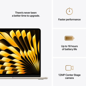 Apple 13.6'' MacBook Air 13 with Liquid Retina, Apple M4 chip (10-core CPU), 16GB, 256GB SSD, Apple M4 8-core GPU, macOS, Starlight, US keyboard, 2025