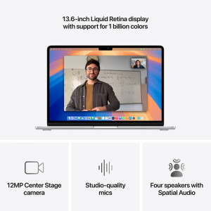 Apple 13.6'' MacBook Air 13 with Liquid Retina, Apple M4 chip (10-core CPU), 24GB, 1TB SSD, Apple M4 10-core GPU, macOS, Silver, INT keyboard, 2025