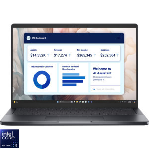 Laptop DELL 14 Pro 14 Premium PA14250, FHD+, Procesor Intel® Core™ Ultra 5 238V (8M Cache, up to 4.70 GHz), 32GB LPDDR5X, 512GB SSD, Intel Arc 130V, Win 11 Pro, 3Yr ProSupport
