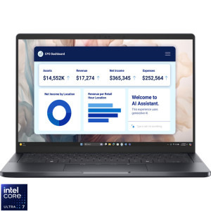 Laptop DELL 14 Pro 14 Premium PA14250, QHD+ OLED Touch, Procesor Intel® Core™ Ultra 7 268V (12M Cache, up to 5.00 GHz), 32GB LPDDR5X, 512GB SSD, Intel Arc 140V, Win 11 Pro, 3Yr ProSupport
