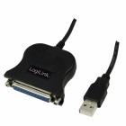 Cablu periferice Logilink USB 2.0 Male - Paralel Female, 1.5m, negru
