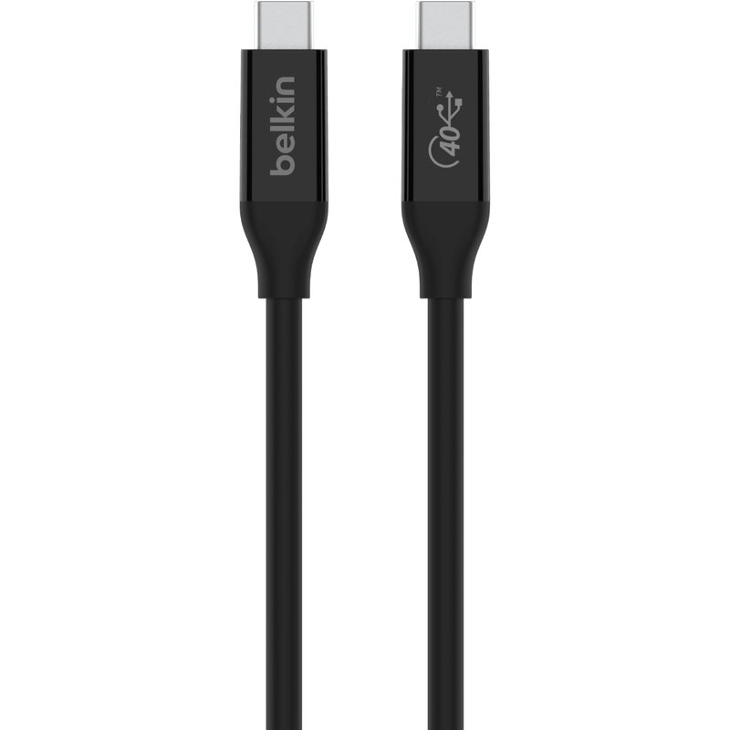 Cablu periferice Belkin Connect, USB4 Tip C Male - USB4 Tip C Male, 0.8m, negru