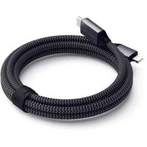 Satechi Braided USB-C Male la Lightning Male, MFi, 1.8 m, Space Grey