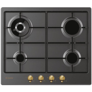 Candy CHW6BR4WGTGH, Gaz, 4 arzatoare, Aprindere electrica, Sistem de siguranta, 60 cm, Antracit