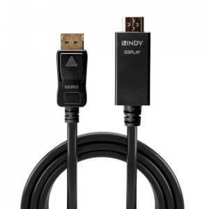 Cablu video LINDY DisplayPort Male - HDMI Male, 2m, negru
