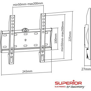 Superior SUPSTV001 fix, 13 - 42 inch, negru