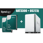 Network Attached Storage Synology DS223J 1GB + 2x HAT3300-2T 2TB HDD