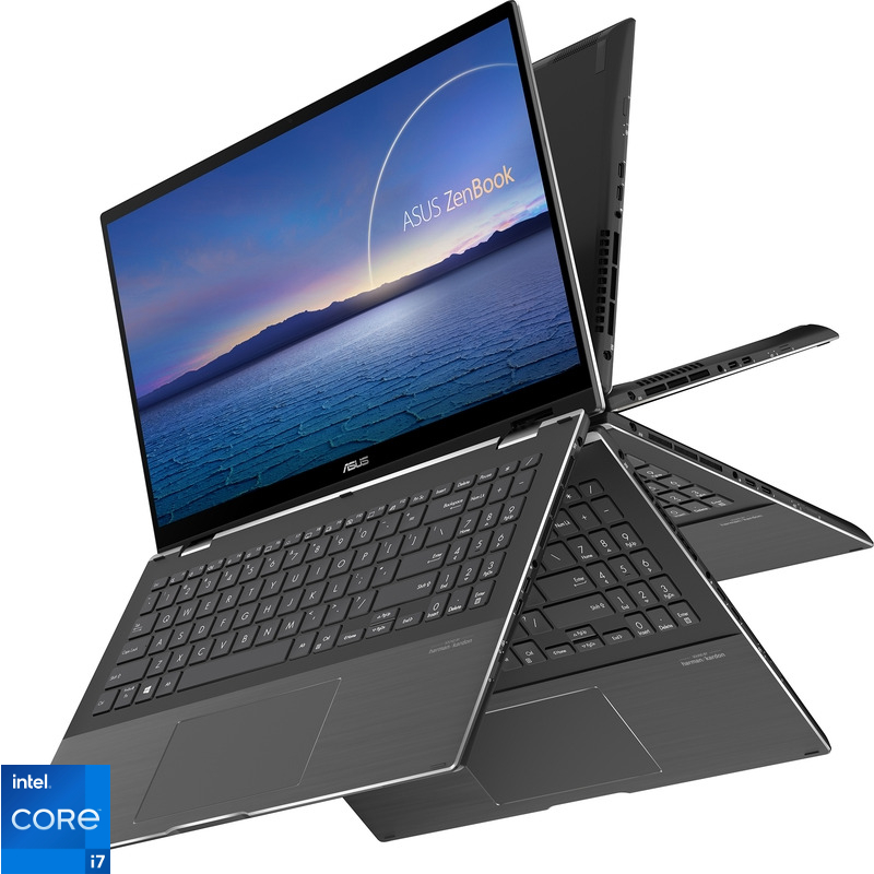 Ultrabook ASUS 15.6” ZenBook Flip 15 UX564EH, FHD Touch, Procesor Intel® Core™ i7-1165G7 (12M Cache, up to 4.70 GHz, with IPU), 16GB DDR4, 512GB SSD, GeForce GTX 1650 4GB, Win 10 Pro, Mineral Grey ASUS imagine noua idaho.ro