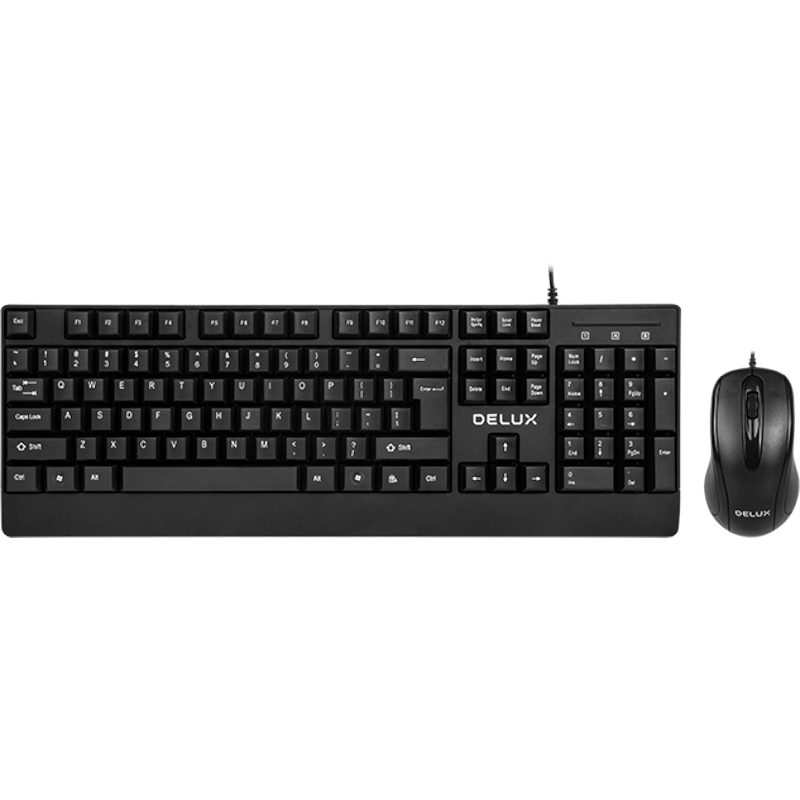 Kit periferice Delux Tastatura K6006U + Mouse M332BU, Black