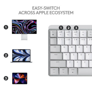 Logitech MX Mechanical Mini for Mac, Bluetooth Illuminated Performance, US INT, Pale Grey