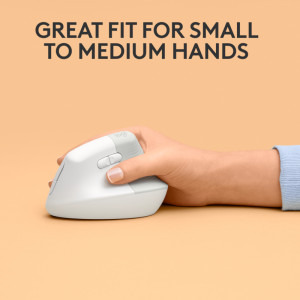 Logitech Lift for Mac, Vertical Ergonomic, Bluetooth, White