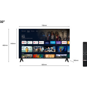 TCL Smart TV Android 32S5400A Seria S5400A 80cm negru HD Ready