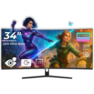 Monitor LED OptimX Gaming MT34J Curbat 34 inch UWQHD IPS 5 ms 100 Hz