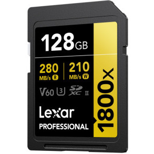 Card memorie Lexar SDXC Pro Gold 1800x UHS-II 128GB