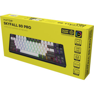 HATOR Skyfall 80 Pro TKL RGB Black/White Aurum Vanila Silent Linear Switch Mecanica