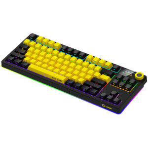LORGAR KBP70TKLW Pro RGB Toxic Purple Linear Switch Black/Yellow Mecanica