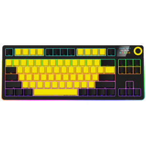 LORGAR KBP70TKLW Pro RGB Toxic Purple Linear Switch Black/Yellow Mecanica