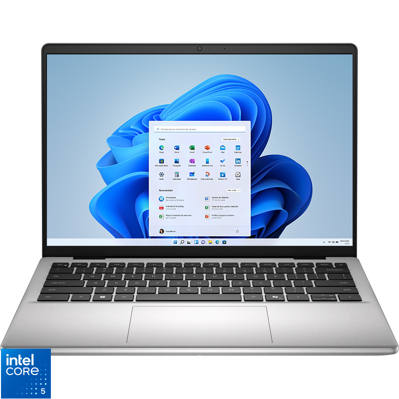Laptop Dell Pro 14 Essential PV14250 (Procesor Intel® Core™ Ultra 5 220U (12M Cache, up to 5.0 GHz), 14inch FHD+, 16GB DDR5, 512GB SSD, Intel Graphics, Windows 11 Pro, Argintiu) - imagine 2